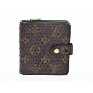 Louis Vuitton Monogram Perfo Compact Zip Vert Leather Wallet